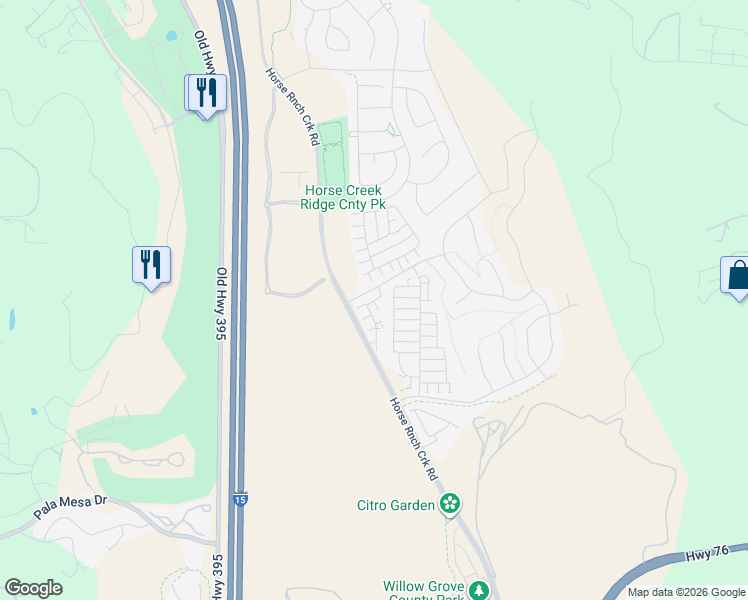 map of restaurants, bars, coffee shops, grocery stores, and more near 35262 Persano Place in Fallbrook