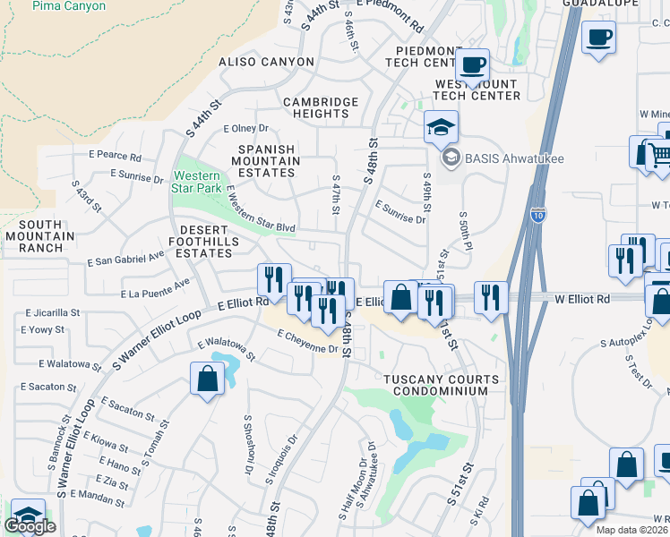 map of restaurants, bars, coffee shops, grocery stores, and more near in Phoenix