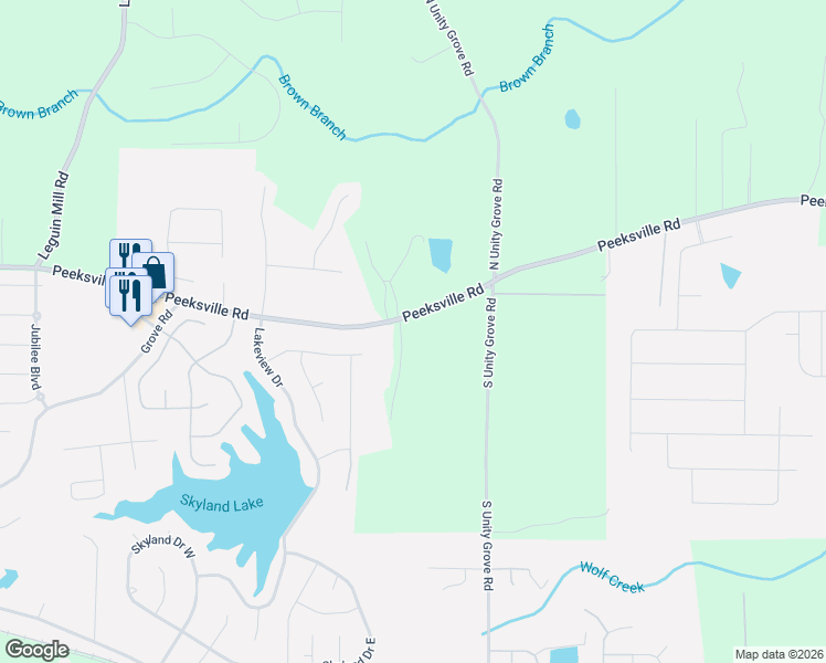 map of restaurants, bars, coffee shops, grocery stores, and more near 110 Ingrams Lane in Locust Grove