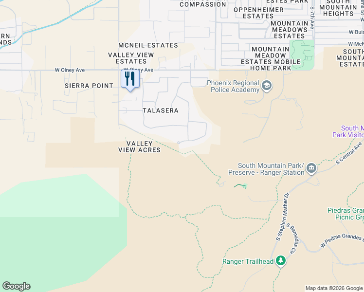 map of restaurants, bars, coffee shops, grocery stores, and more near 1605 West Capistrano Avenue in Phoenix