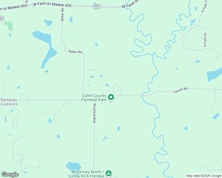 map of restaurants, bars, coffee shops, grocery stores, and more near 1433 Cowan Road in Celina