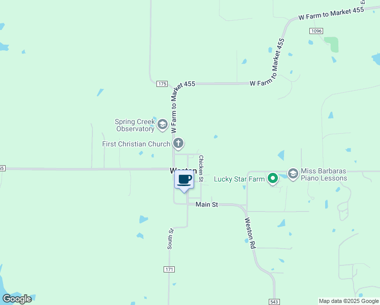 map of restaurants, bars, coffee shops, grocery stores, and more near 203 Chicken Street in Weston