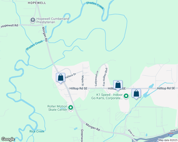 map of restaurants, bars, coffee shops, grocery stores, and more near 2990 Watkins Drive in Bessemer
