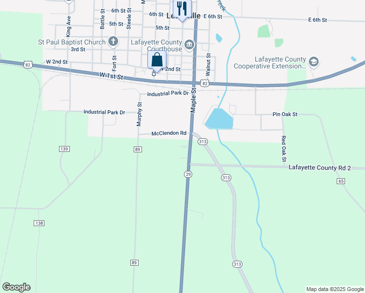 map of restaurants, bars, coffee shops, grocery stores, and more near 23 Maple Street in Lewisville