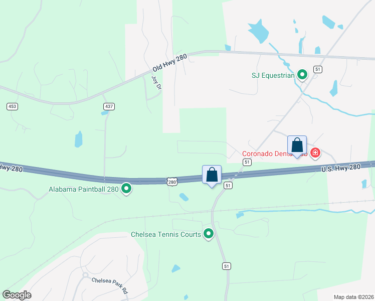map of restaurants, bars, coffee shops, grocery stores, and more near 12900 U.S. 280 in Sterrett