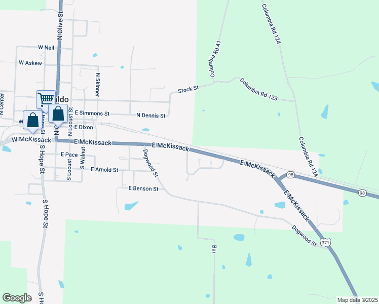 map of restaurants, bars, coffee shops, grocery stores, and more near 698 East McKissack in Waldo