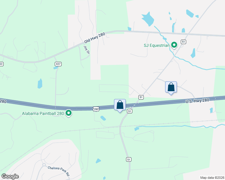 map of restaurants, bars, coffee shops, grocery stores, and more near 12900 U.S. 280 in Sterrett
