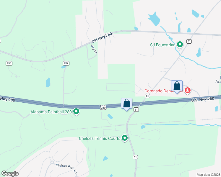 map of restaurants, bars, coffee shops, grocery stores, and more near 12900 U.S. 280 in Sterrett