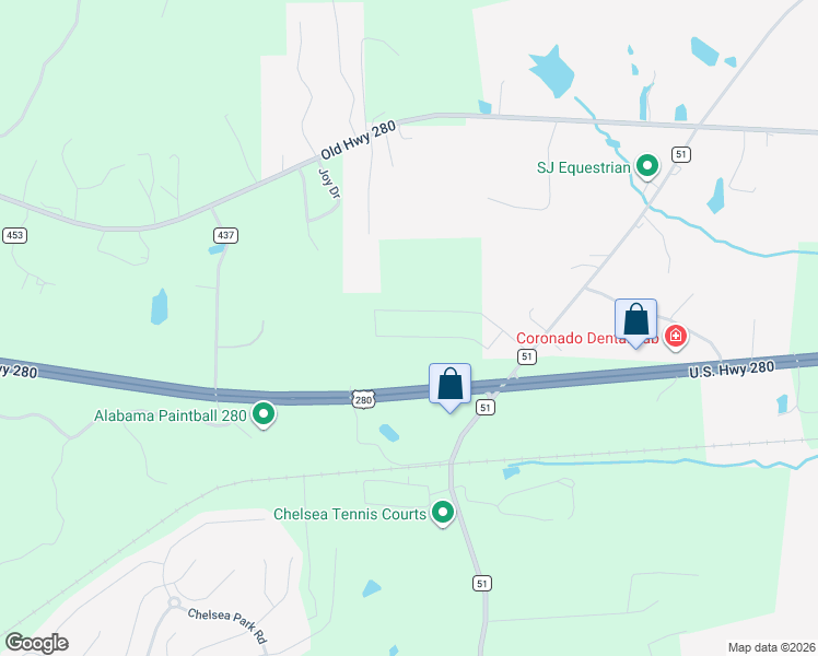 map of restaurants, bars, coffee shops, grocery stores, and more near 12900 U.S. 280 in Sterrett