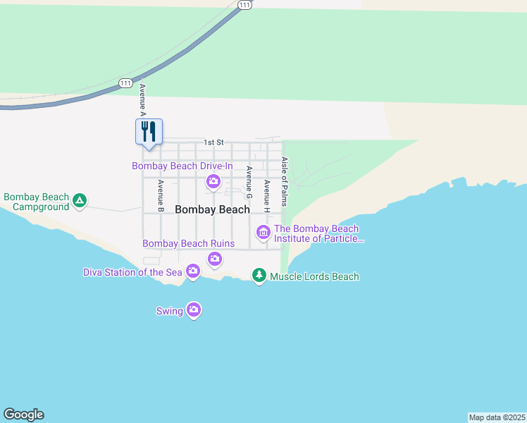 map of restaurants, bars, coffee shops, grocery stores, and more near 9561 Avenue H in Niland