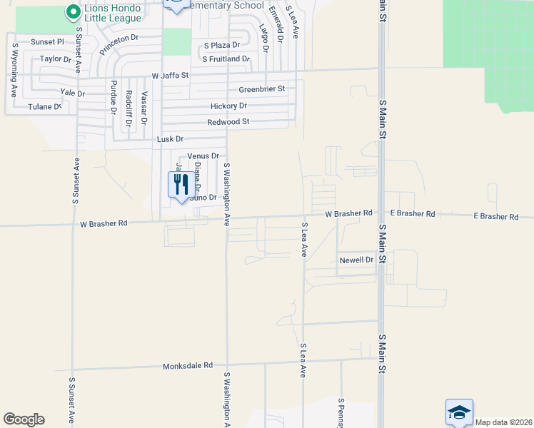 map of restaurants, bars, coffee shops, grocery stores, and more near 491 West Brasher Road in Roswell