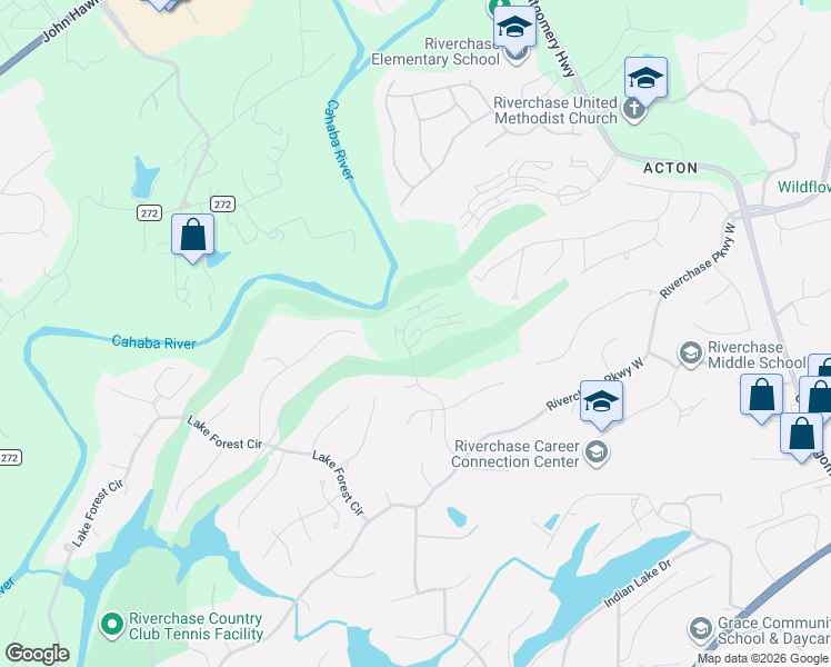 map of restaurants, bars, coffee shops, grocery stores, and more near 909 Chestnut Oaks Circle in Birmingham