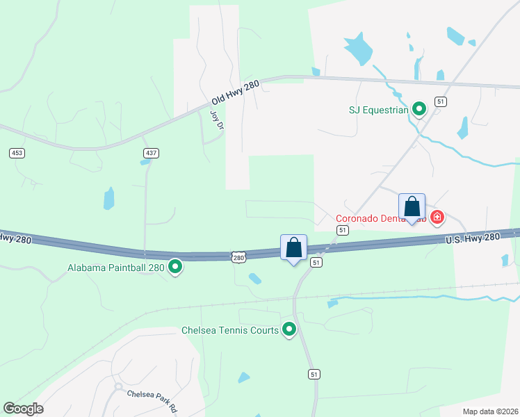 map of restaurants, bars, coffee shops, grocery stores, and more near 12900 U.S. 280 in Sterrett