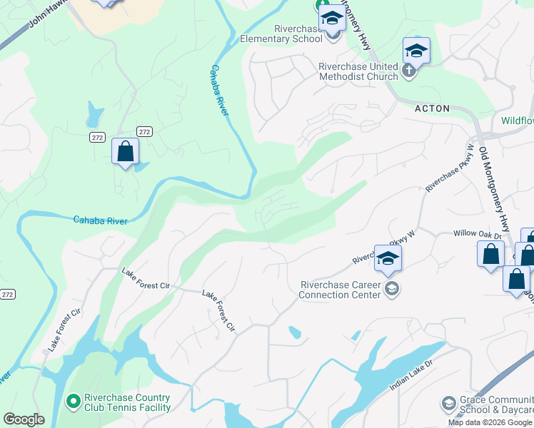 map of restaurants, bars, coffee shops, grocery stores, and more near 909 Chestnut Oaks Circle in Birmingham