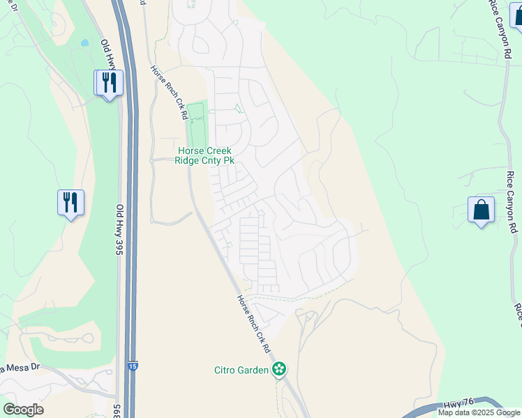 map of restaurants, bars, coffee shops, grocery stores, and more near 35228 Tuft Lane in Fallbrook
