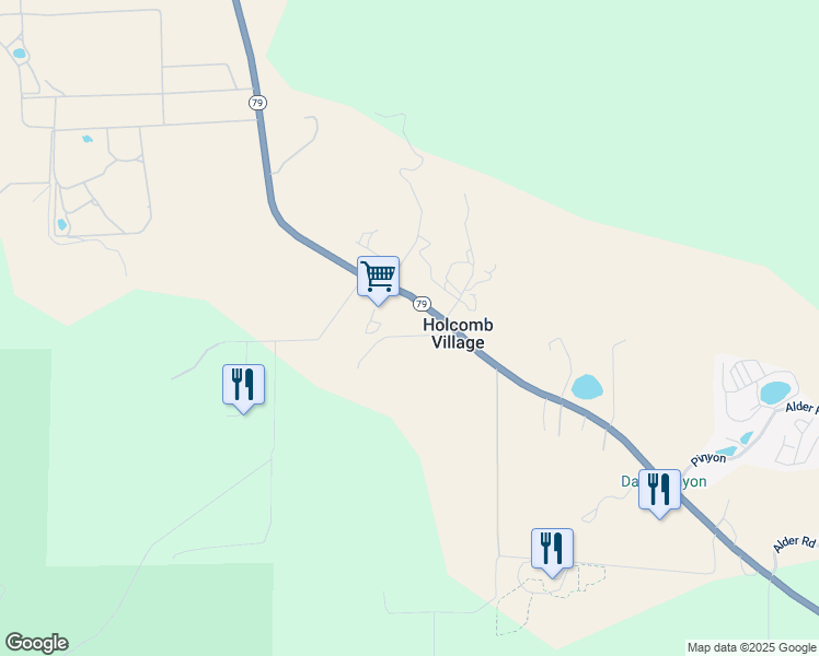 map of restaurants, bars, coffee shops, grocery stores, and more near California 79 in Warner Springs