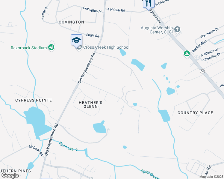 map of restaurants, bars, coffee shops, grocery stores, and more near 1735 Taylor Road in Augusta