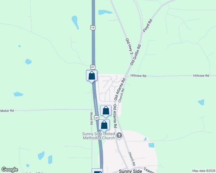 map of restaurants, bars, coffee shops, grocery stores, and more near 5290 Old Atlanta Road in Hampton