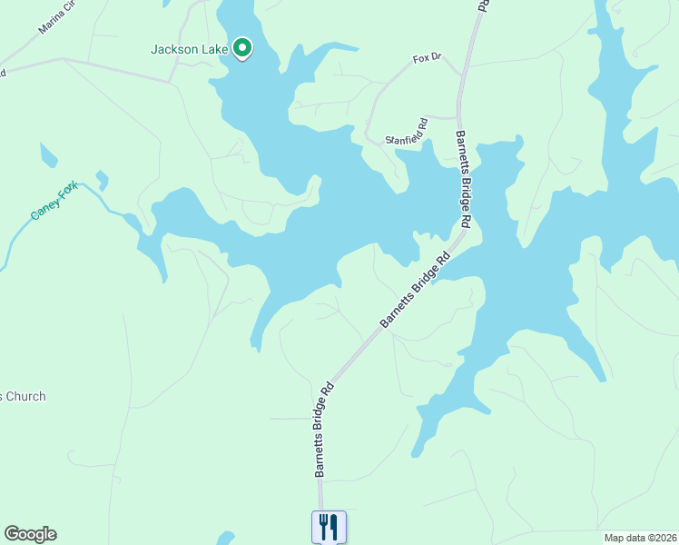 map of restaurants, bars, coffee shops, grocery stores, and more near 133 Bluebird Lane in Jackson