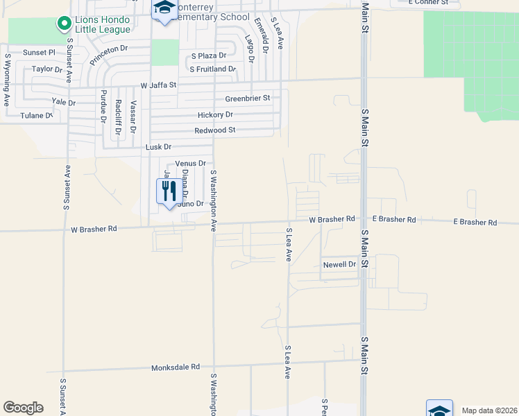 map of restaurants, bars, coffee shops, grocery stores, and more near 497 West Brasher Road in Roswell