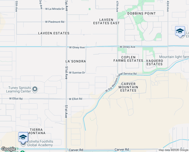 map of restaurants, bars, coffee shops, grocery stores, and more near 10241 South 49th Drive in Maricopa County