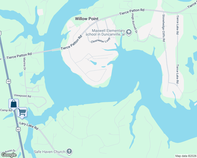 map of restaurants, bars, coffee shops, grocery stores, and more near 12196 Lakeview Manor Drive in Northport
