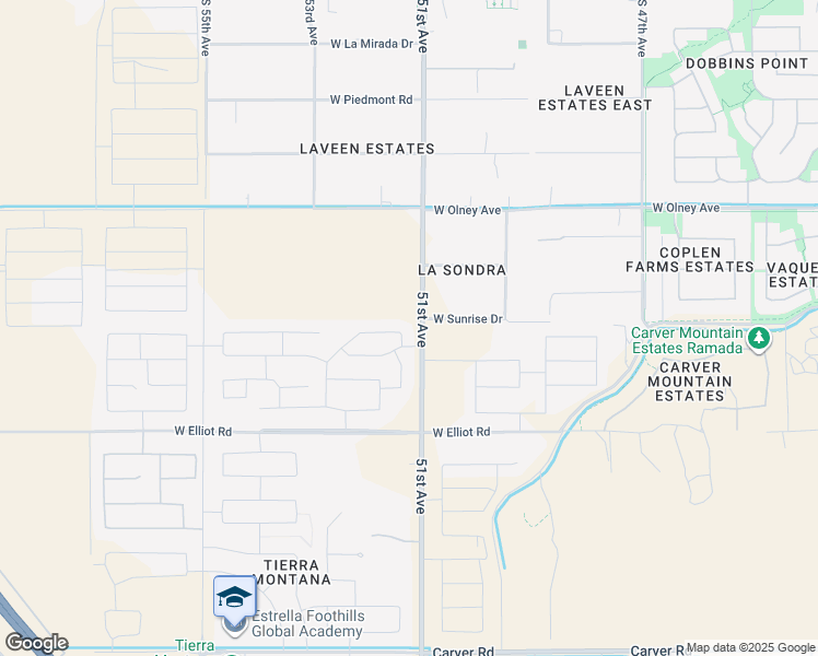 map of restaurants, bars, coffee shops, grocery stores, and more near 5116 West Stargazer Place in Phoenix