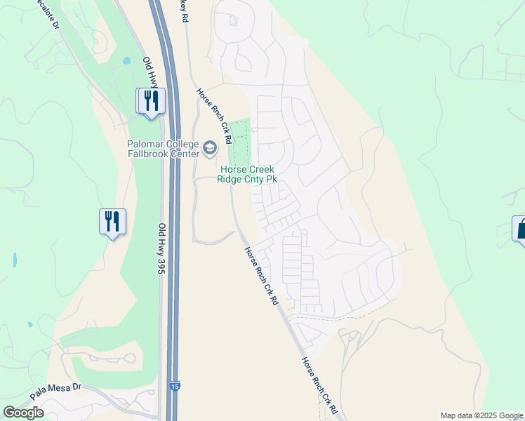 map of restaurants, bars, coffee shops, grocery stores, and more near 35334 Brown Galloway Ln in Fallbrook