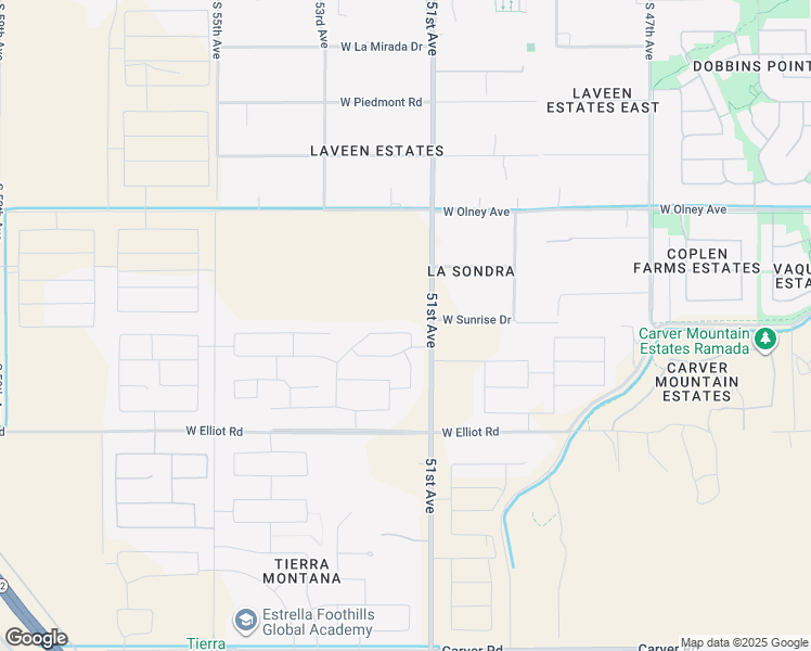 map of restaurants, bars, coffee shops, grocery stores, and more near 5116 West Stargazer Place in Phoenix