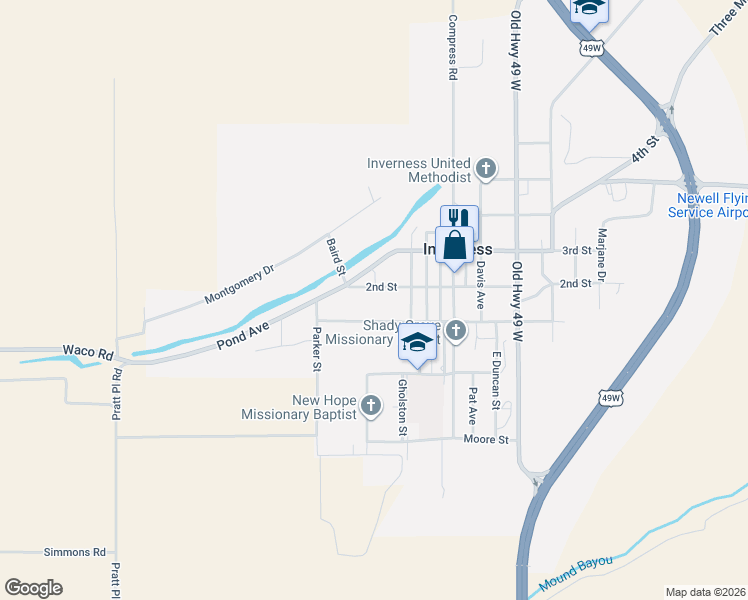 map of restaurants, bars, coffee shops, grocery stores, and more near 1100-1110 2nd Street in Inverness