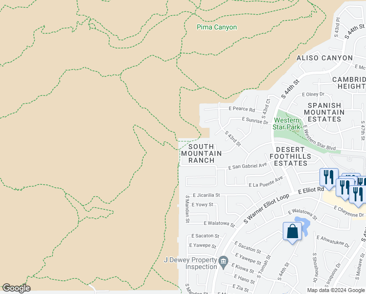 map of restaurants, bars, coffee shops, grocery stores, and more near Desert Classic Trail in Phoenix