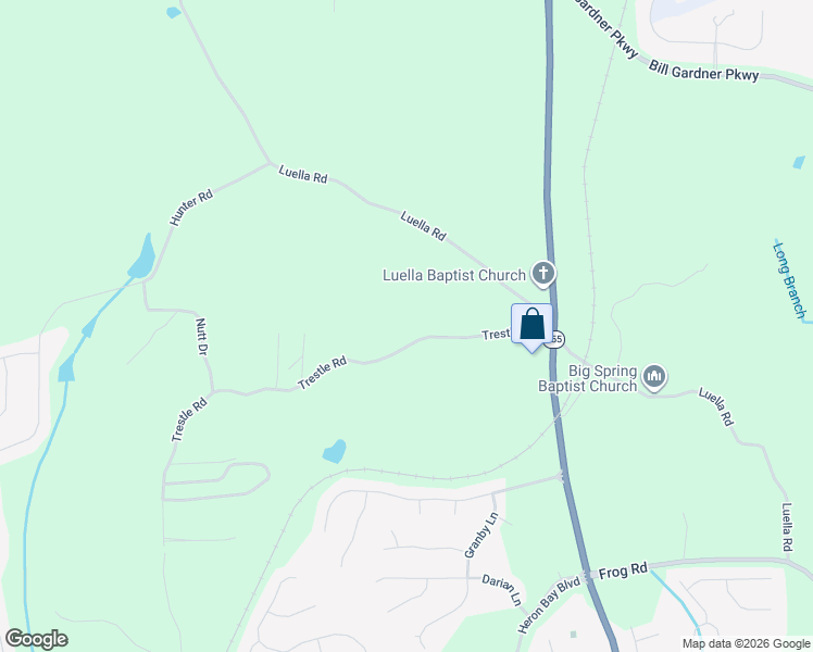 map of restaurants, bars, coffee shops, grocery stores, and more near 298 Trestle Road in Locust Grove