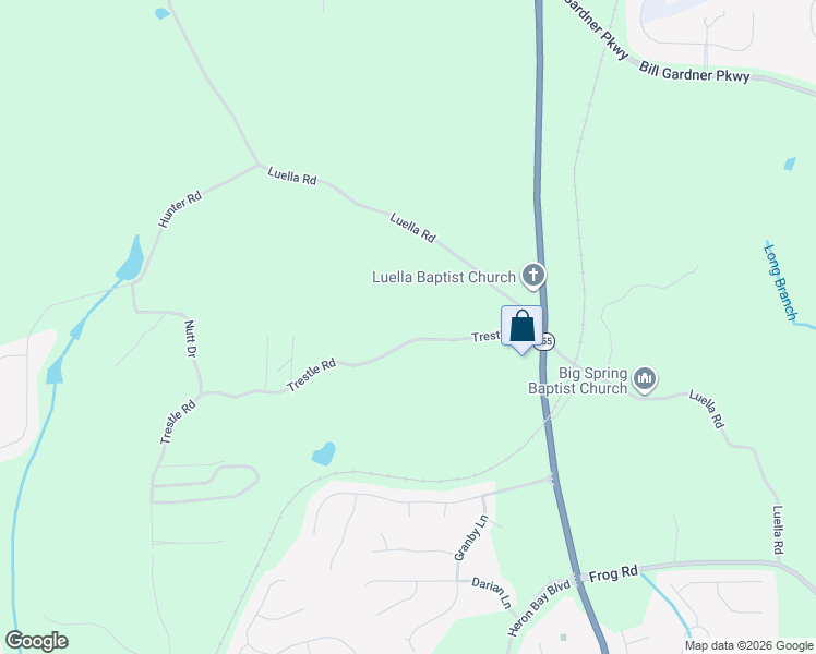 map of restaurants, bars, coffee shops, grocery stores, and more near 298 Trestle Road in Locust Grove