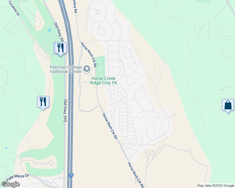 map of restaurants, bars, coffee shops, grocery stores, and more near 35334 Brown Galloway Ln in Fallbrook