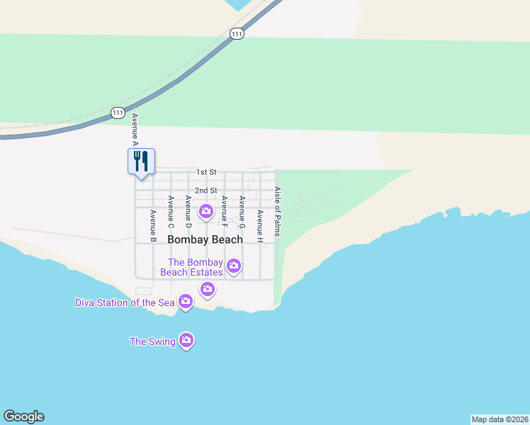 map of restaurants, bars, coffee shops, grocery stores, and more near 9588 Avenue H in Niland