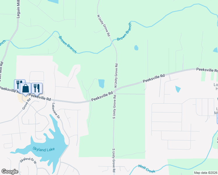 map of restaurants, bars, coffee shops, grocery stores, and more near 1011 Peeksville Road in Locust Grove