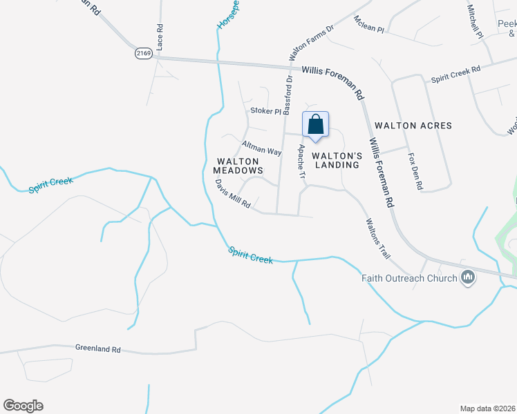 map of restaurants, bars, coffee shops, grocery stores, and more near 2604 Davis Mill Court in Hephzibah