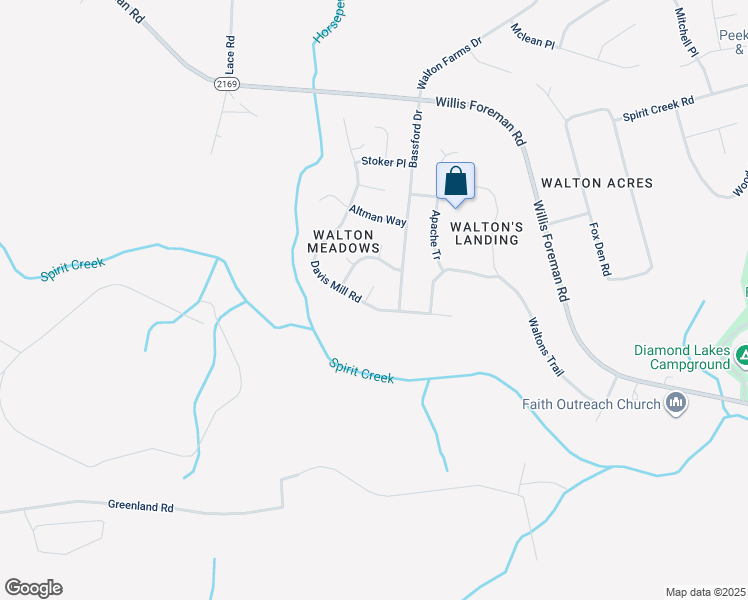 map of restaurants, bars, coffee shops, grocery stores, and more near 2764 Davis Mill Road in Hephzibah