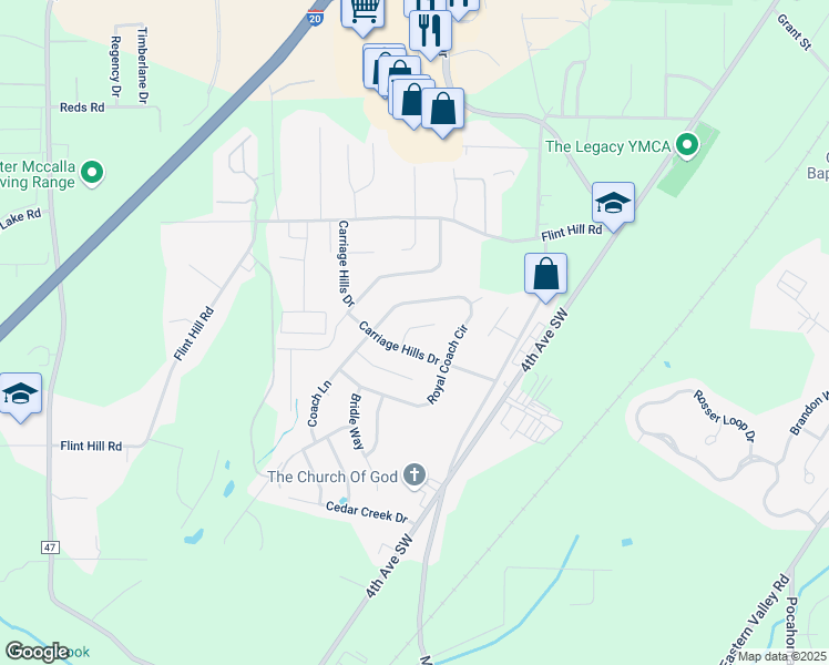 map of restaurants, bars, coffee shops, grocery stores, and more near 3 Varin Way in Bessemer