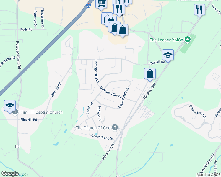 map of restaurants, bars, coffee shops, grocery stores, and more near 3 Varin Way in Bessemer
