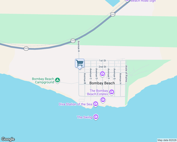 map of restaurants, bars, coffee shops, grocery stores, and more near 2180 3rd Street in Niland