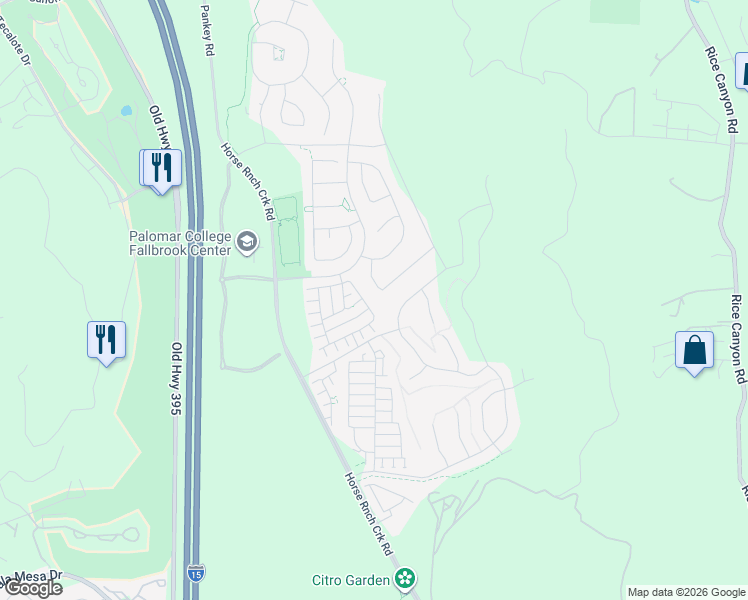 map of restaurants, bars, coffee shops, grocery stores, and more near 35341 White Camarillo Lane in Fallbrook