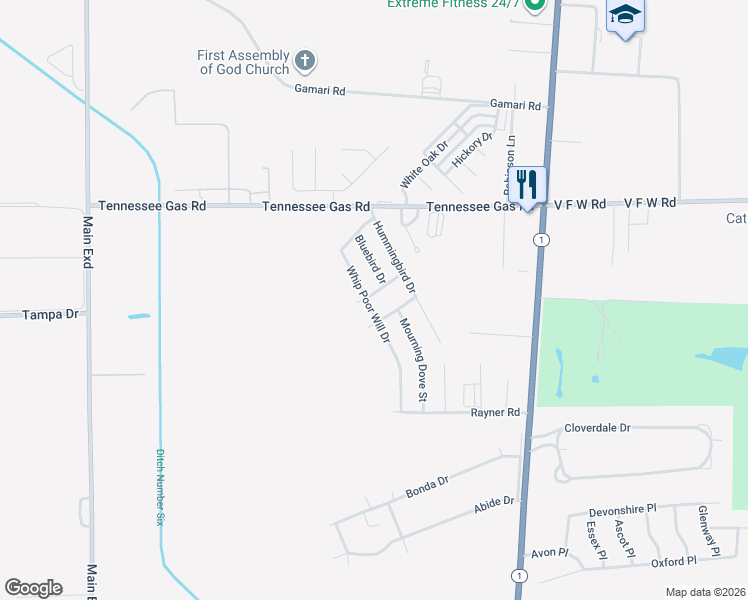map of restaurants, bars, coffee shops, grocery stores, and more near 451 Mallard Drive in Greenville