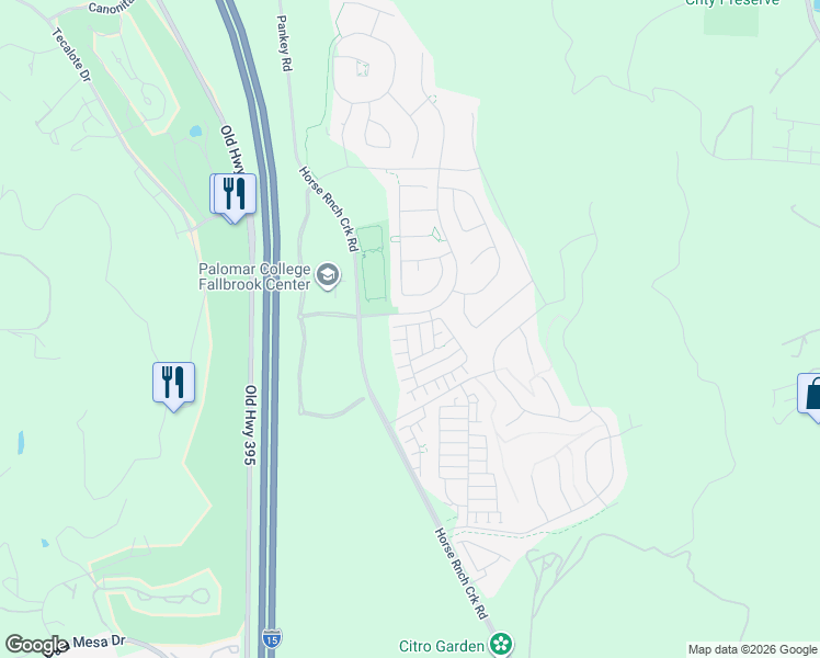 map of restaurants, bars, coffee shops, grocery stores, and more near 35461 Brown Galloway Ln in Fallbrook
