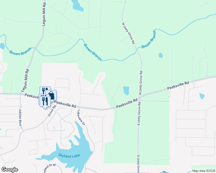 map of restaurants, bars, coffee shops, grocery stores, and more near 895 Peeksville Road in Locust Grove