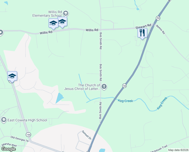 map of restaurants, bars, coffee shops, grocery stores, and more near 320 Bob Smith Road in Sharpsburg