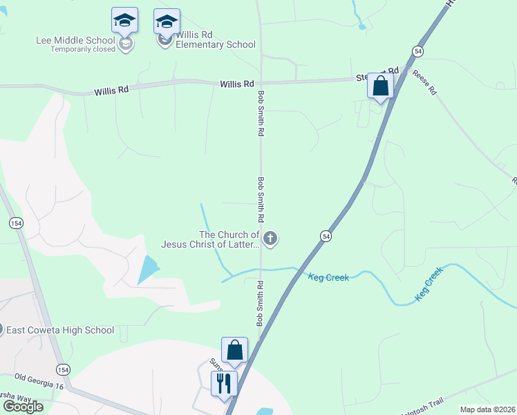 map of restaurants, bars, coffee shops, grocery stores, and more near 320 Bob Smith Road in Sharpsburg