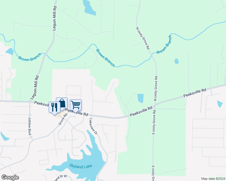 map of restaurants, bars, coffee shops, grocery stores, and more near 3012 Ryan Road in Locust Grove