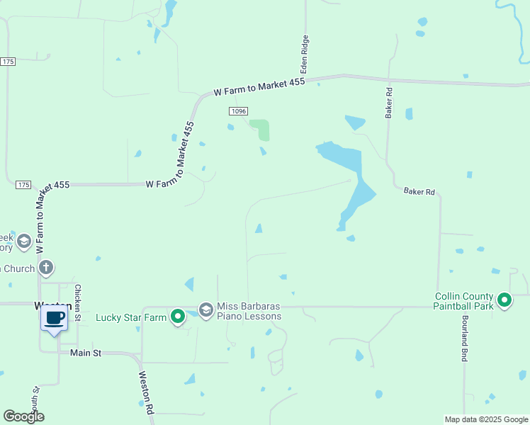 map of restaurants, bars, coffee shops, grocery stores, and more near 9484 Lake Trail in Celina