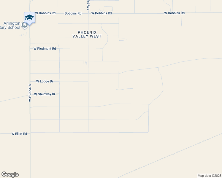 map of restaurants, bars, coffee shops, grocery stores, and more near 35001 West Steinway Drive in Arlington